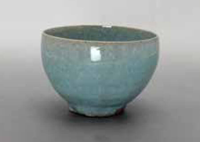 清水卯一 青瓷茶碗 第6回人間国宝陶芸展　松菱百貨店