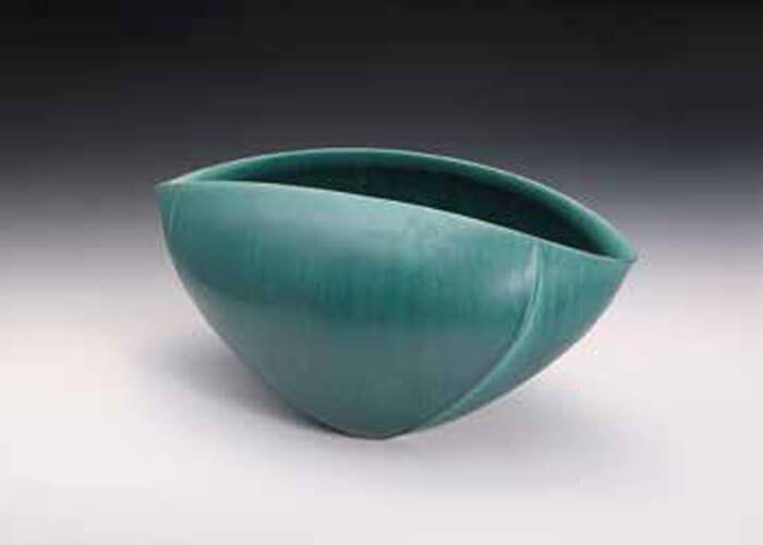 緑釉花器 現代人気作家陶芸展　松菱百貨店