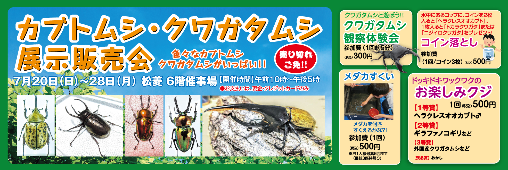ちびっこ水族館と昆虫展in松菱