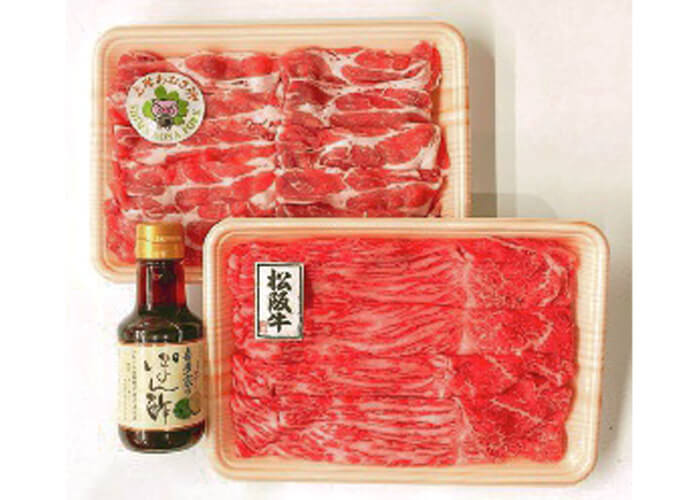 喜多家 松阪牛・志摩あおさ豚しゃぶしゃぶセット