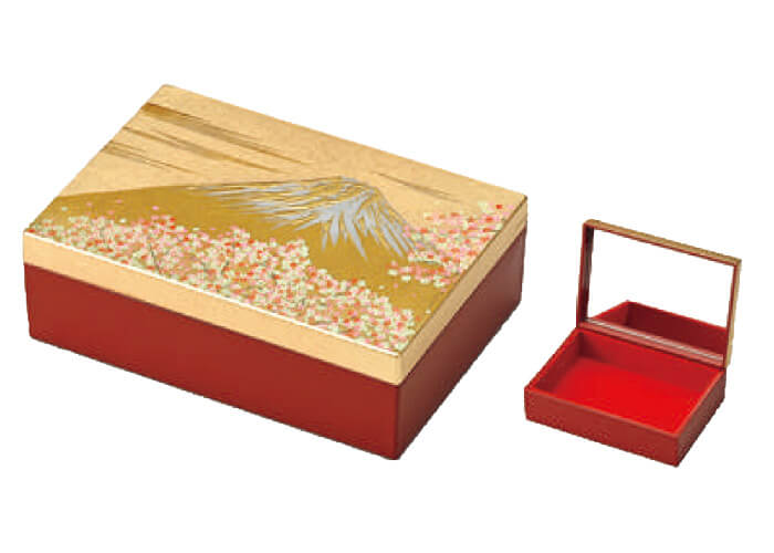 ［会津塗］長角フリーケース 桜（朱） 松菱百貨店　厄祝好適品特集