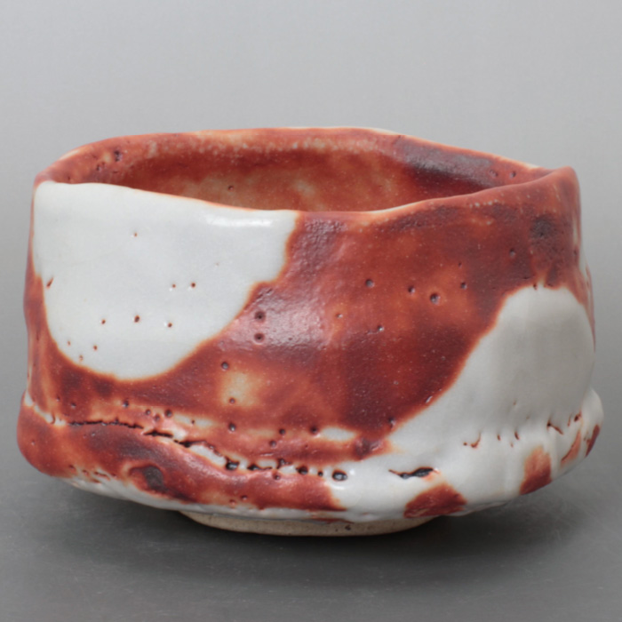 十四代 酒井田柿右衛門 濁手三方割花文花瓶 第6回人間国宝陶芸展　松菱百貨店