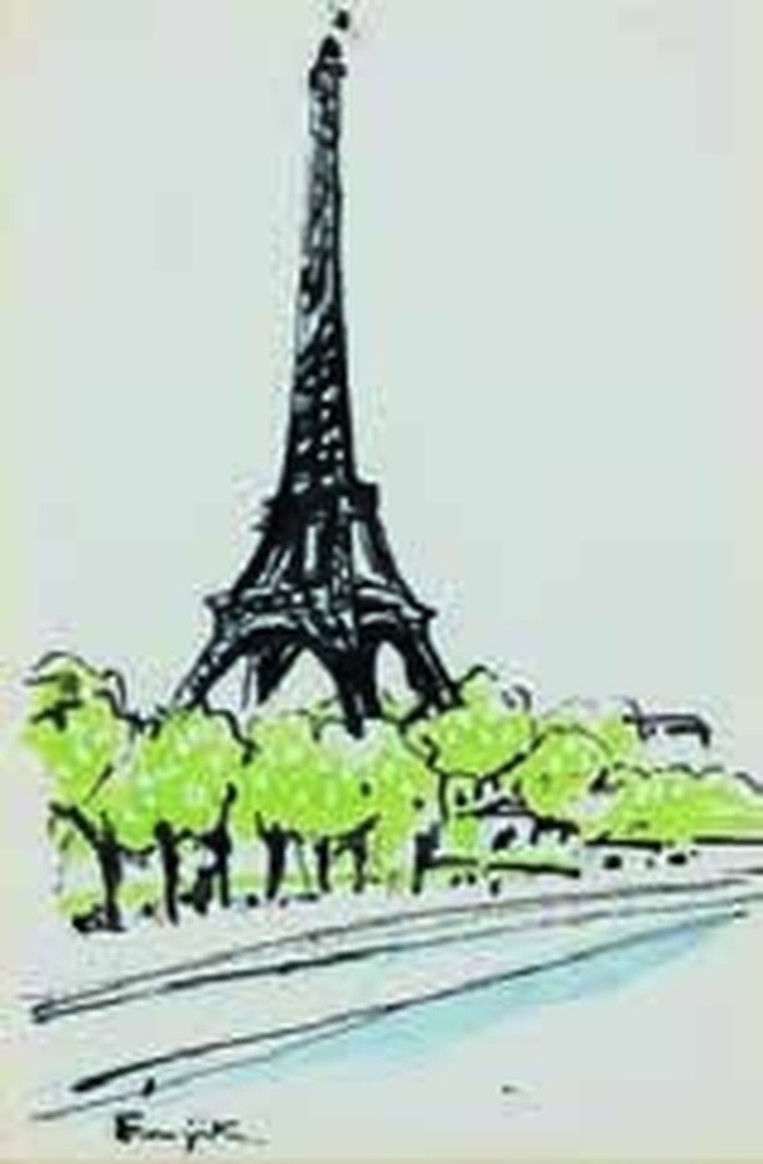 藤田嗣治「エッフェル塔」　松菱百貨店