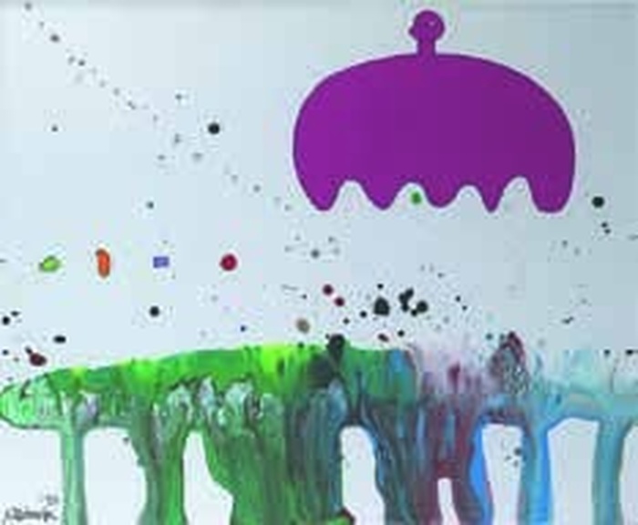 元永定正「おおきいびんく」　松菱百貨店